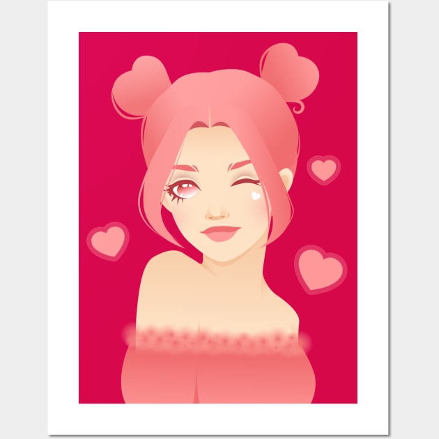 Pinky girl Wall Art by Elysart